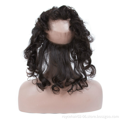 Thin Skin Transparent Pre plucked 360 Degree Human Hair Full Lace Frontal Closure with Baby Hair